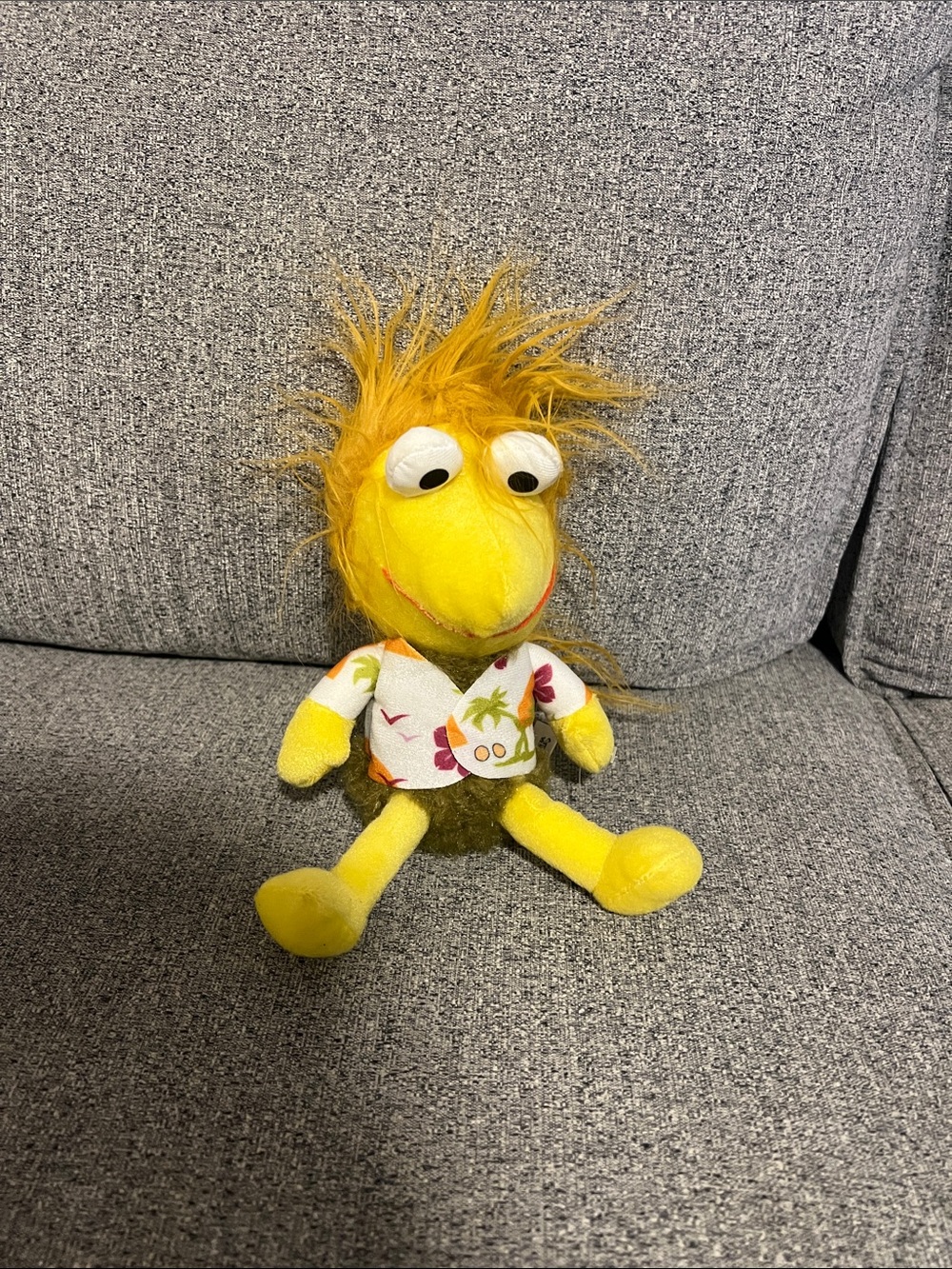 Yellow Plush Bird Toy with Floral Shirt - Brand: